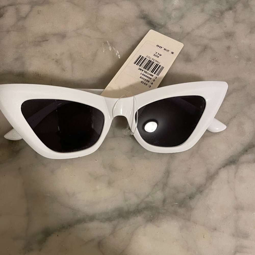 Anthropologie White Cat Eye Sunglasses